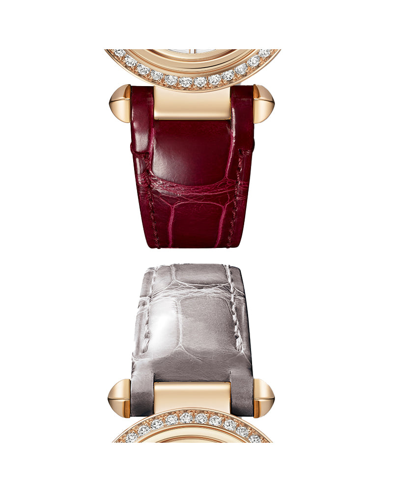 Pasha De Cartier, 30 Mm, Quartz, Rose Gold, Diamonds, 2 Interchangeable Leather Straps