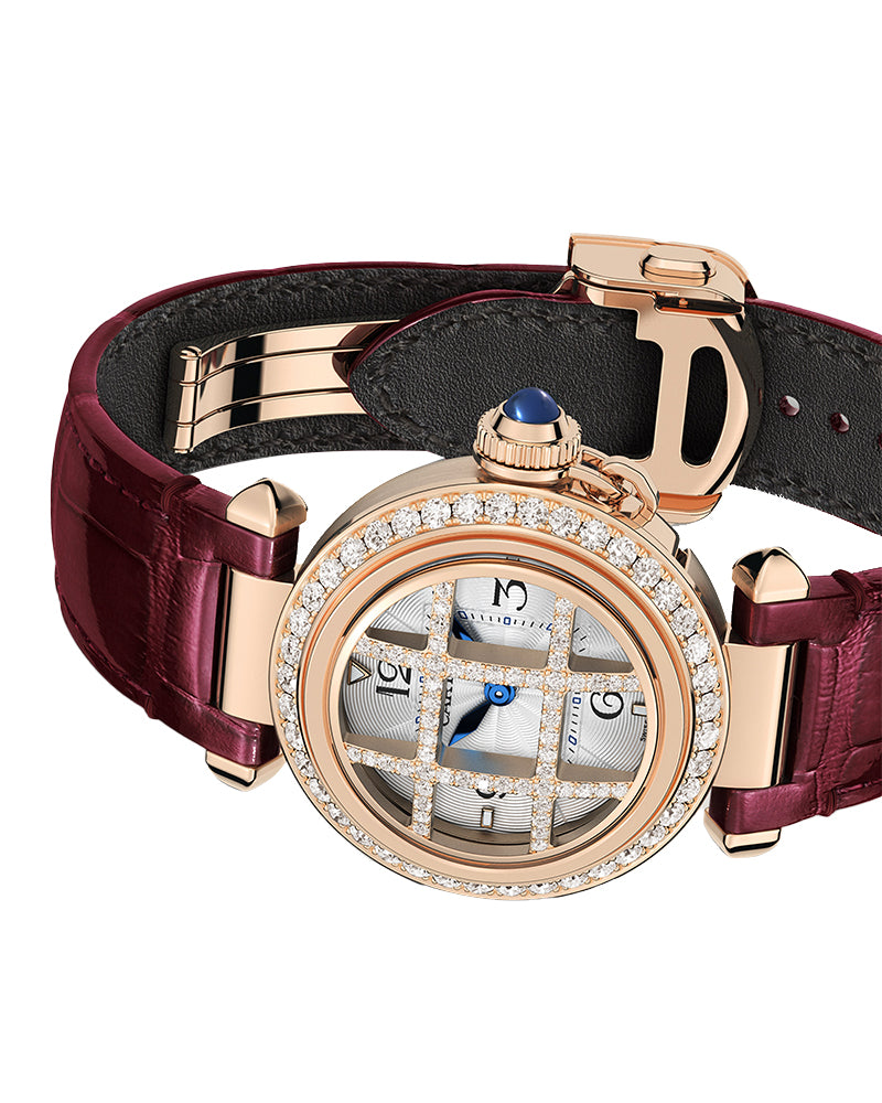 Pasha De Cartier, 30 Mm, Quartz, Rose Gold, Diamonds, 2 Interchangeable Leather Straps