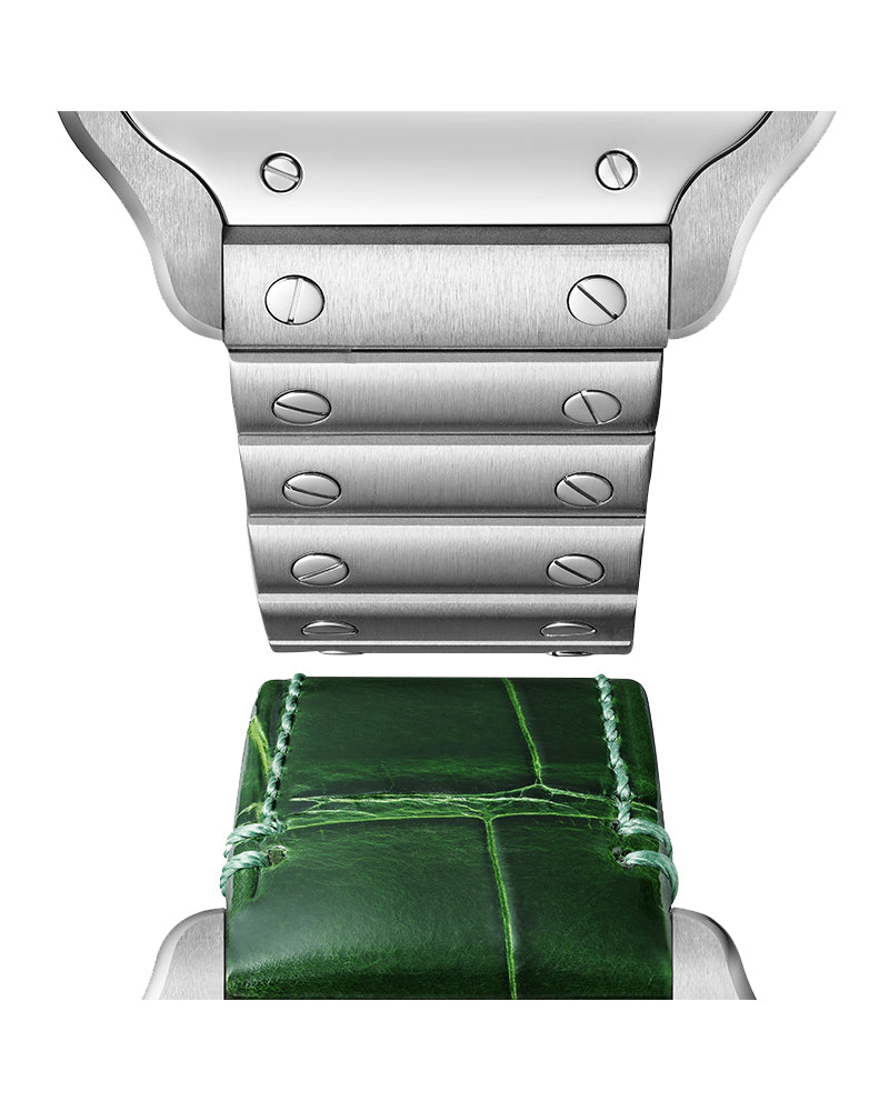 Santos De Cartier, Medium, Automatic, Steel, Interchangeable Steel And Leather Bracelets