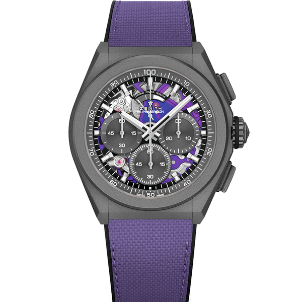 Zenith - Defy El Primero 21 Watch for Men with Purple Rubber Strap