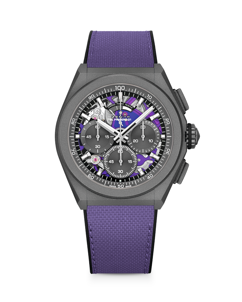 Zenith Defy El Primero 21 Watch for Men with Black Rubber Strap