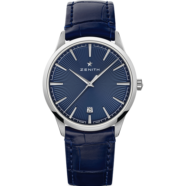 Zenith - Elite Classic Watch for Men with Blue Leather Strap