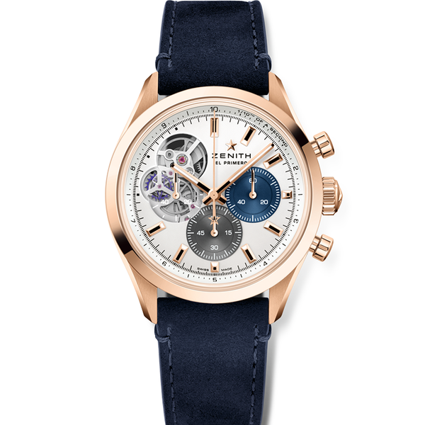 Zenith - Chronomaster Open Watch for Men with Blue Leather Strap