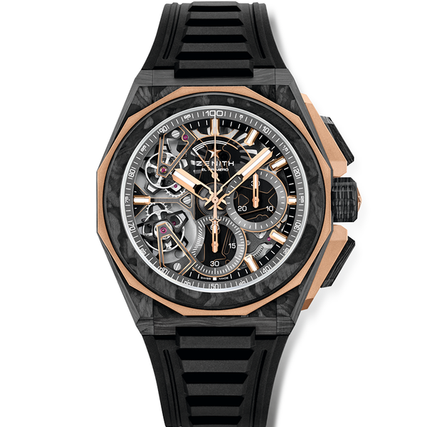 Zenith - Defy Double Tourbillon Watch for Men with Black Rubber