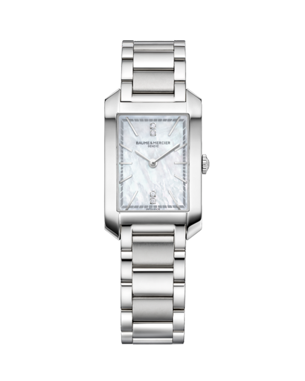 HAMPTON 10474, QUARTZ WATCH, DIAMOND-SET, MOTHER-OF-PEARL - 35 X 22 MM