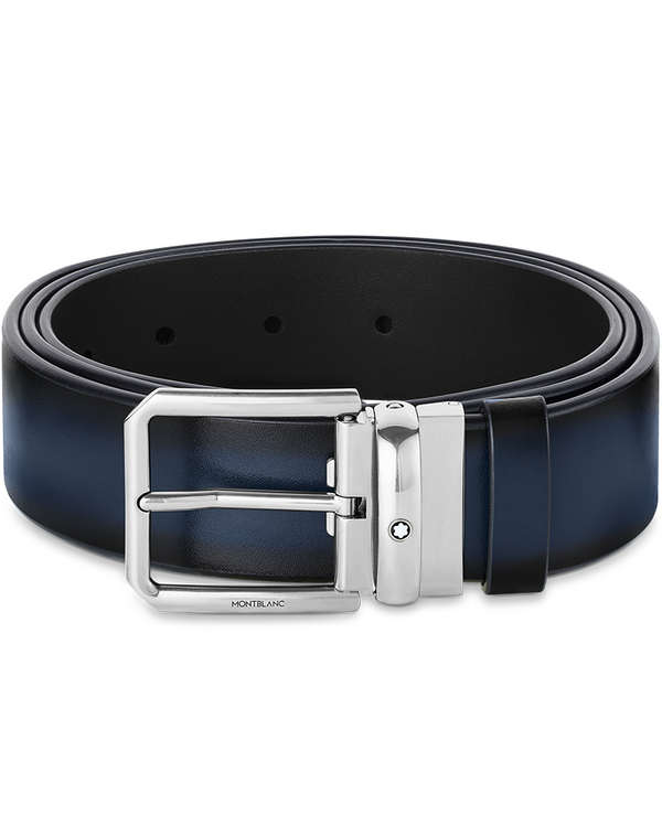 Blue 35 mm leather belt