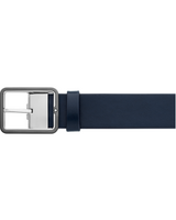 Blue/gray 35 mm reversible leather belt