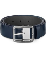 Blue/gray 35 mm reversible leather belt