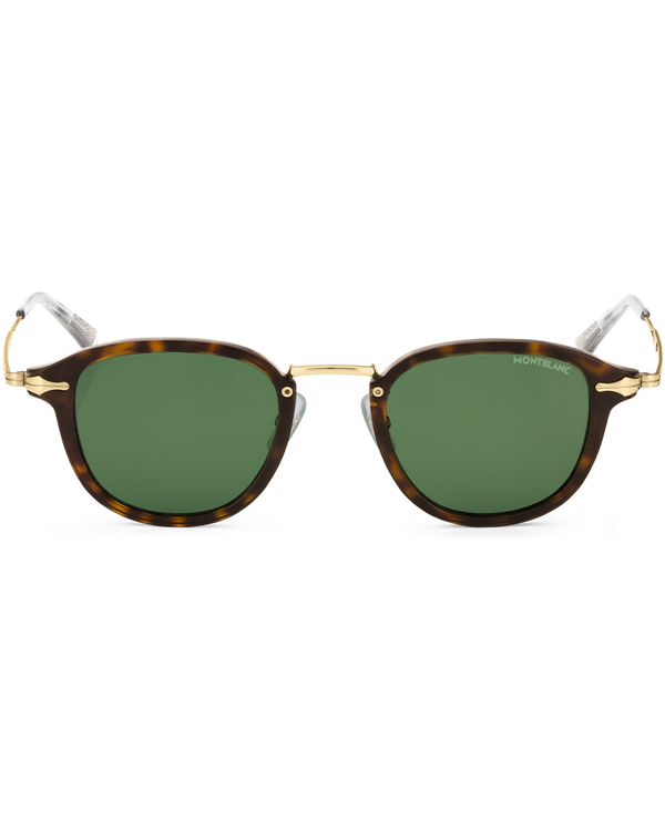 Round Sunglasses with Havana-Colored Injected Frame