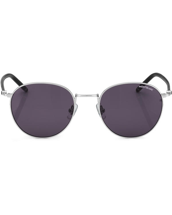 Round Sunglasses with Silver-Colored Metal Frame