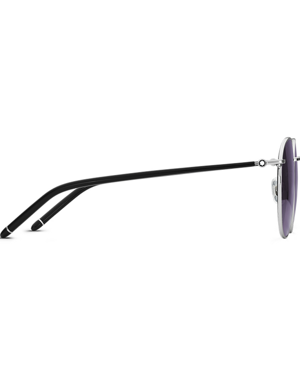 Round Sunglasses with Silver-Colored Metal Frame