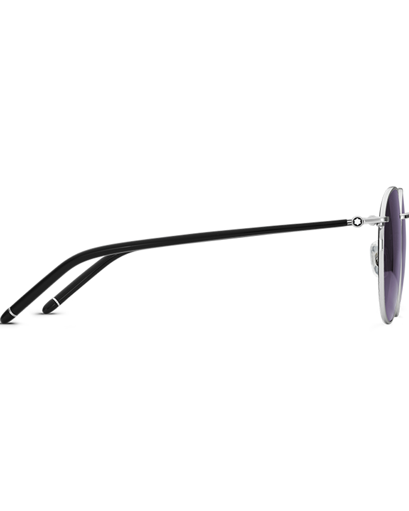 Round Sunglasses with Silver-Colored Metal Frame