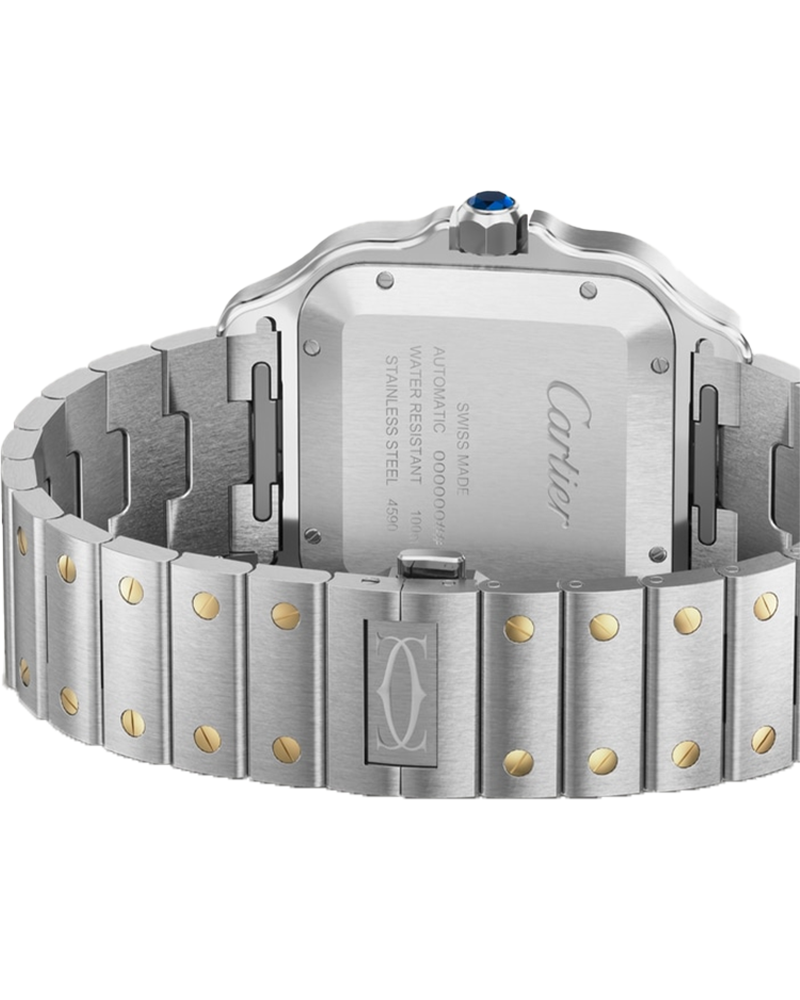 Santos De Cartier, Large, Automatic, Yellow Gold, Interchangeable Metal And Leather Bracelets