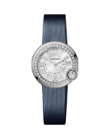 BALLON BLANC DE CARTIER WATCH 26 MM, STEEL, DIAMONDS, LEATHER