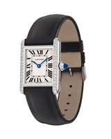 TANK MUST, SMALL, QUARTZ, STEEL, DIAMONDS, LEATHER
