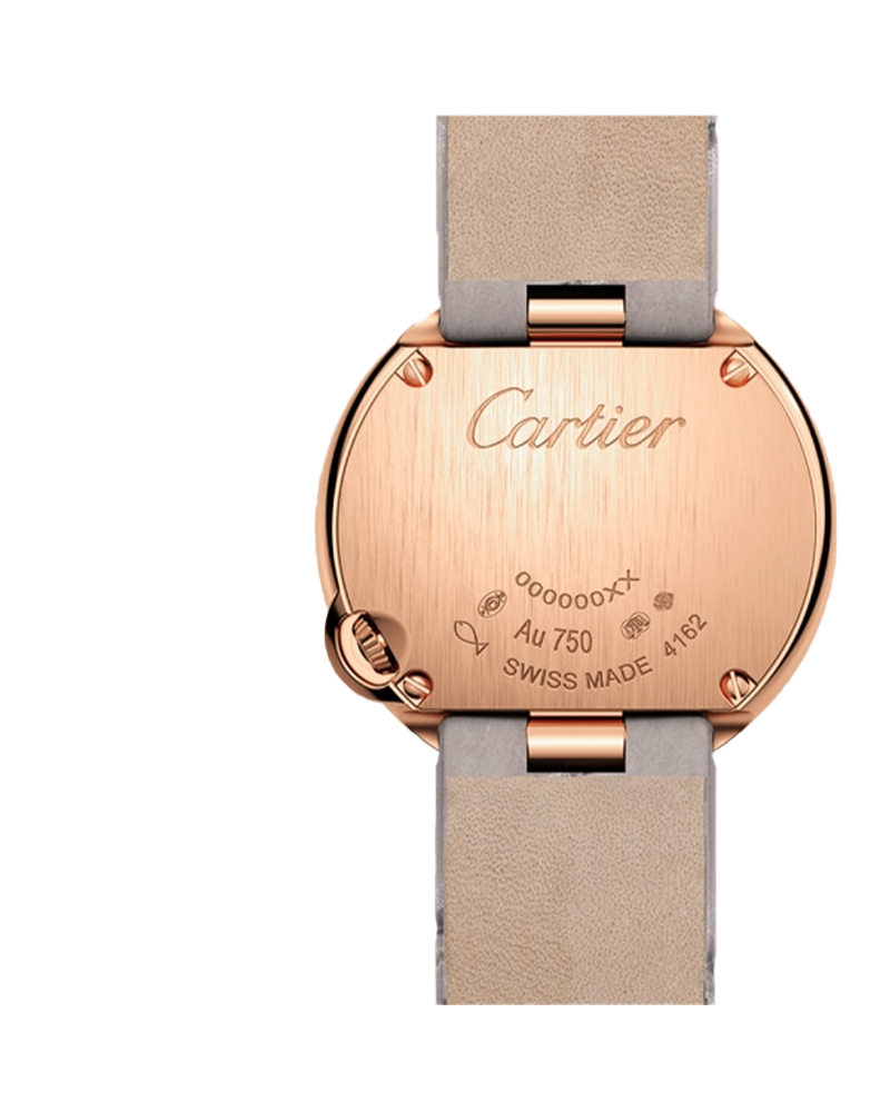 BALLON BLANC DE CARTIER WATCH 26MM, QUARTZ MOVEMENT, ROSE GOLD, DIAMOND, LEATHER