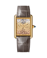 TANK LOUIS CARTIER WATCH LARGE MODEL, HAND-WOUND MECHANICAL MOVEMENT, YELLOW GOLD, LEATHER