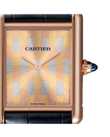 TANK LOUIS CARTIER WATCH LARGE MODEL, HAND-WOUND MECHANICAL MOVEMENT, YELLOW GOLD, LEATHER