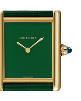 TANK LOUIS CARTIER WATCH LARGE MODEL, HAND-WOUND MECHANICAL MOVEMENT, YELLOW GOLD, LEATHER