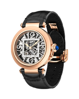 PASHA DE CARTIER WATCH 41 MM, AUTOMATIC MECHANICAL MOVEMENT, ROSE GOLD, LEATHER