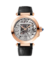 PASHA DE CARTIER WATCH 41 MM, AUTOMATIC MECHANICAL MOVEMENT, ROSE GOLD, LEATHER