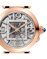 PASHA DE CARTIER WATCH 41 MM, AUTOMATIC MECHANICAL MOVEMENT, ROSE GOLD, LEATHER