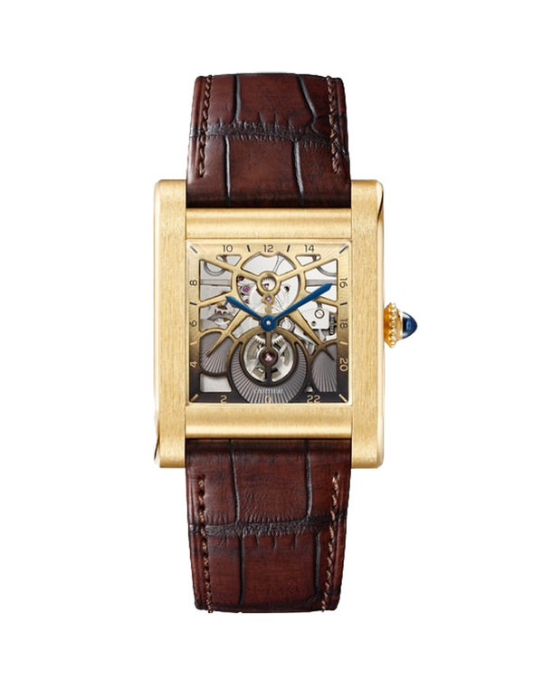 TANK NORMALE WATCH,LARGE,LEATHER GOLD