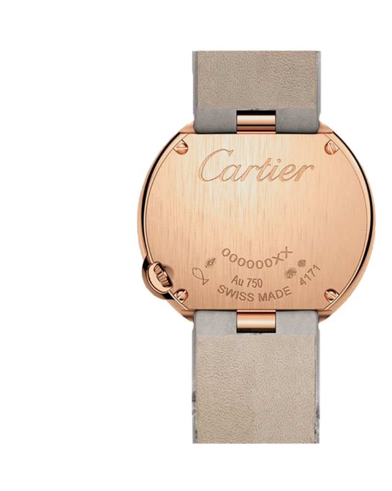 BALLON BLANC DE CARTIER WATCH 30MM, QUARTZ MOVEMENT, ROSE GOLD, DIAMONDS, LEATHER