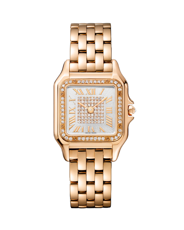 PANTHÈRE DE CARTIER WATCH MEDIUM MODEL, QUARTZ, ROSE GOLD, DIAMONDS