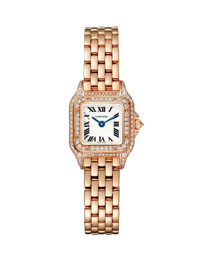 PANTHÈRE DE CARTIER WATCH SMALL MODEL, QUARTZ, ROSE GOLD, DIAMONDS