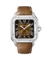 Santos De Cartier, Large, Automatic, Steel, Interchangeable Metal And Leather Bracelets