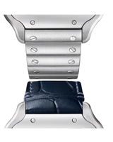 SANTOS DE CARTIER, LARGE, AUTOMATIC, STEEL, INTERCHANGEABLE STEEL AND LEATHER BRACELETS