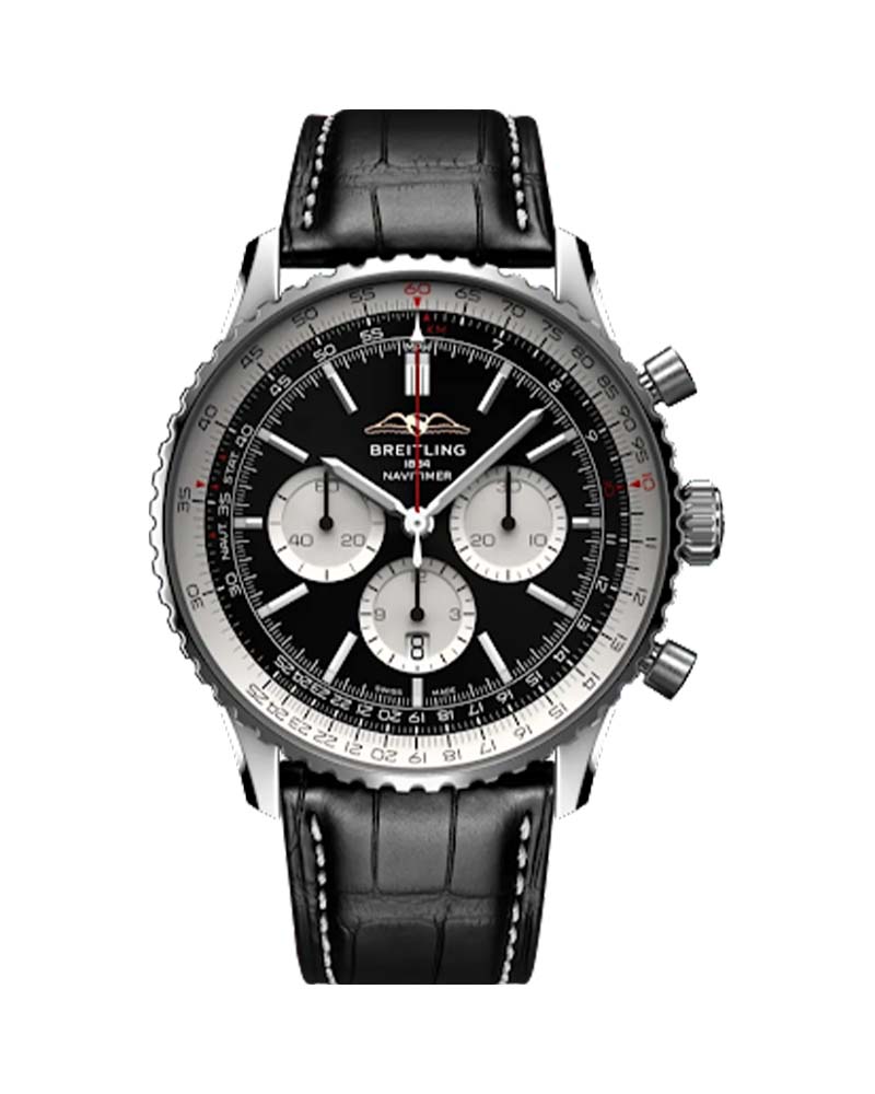 Breitling - Navitimer B01 Chronograph 46 For Men with Black Leather ...