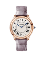 RONDE LOUIS CARTIER, 36 MM, ROSE GOLD, LEATHER