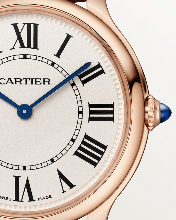 RONDE LOUIS CARTIER, 36 MM, ROSE GOLD, LEATHER