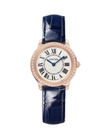 RONDE LOUIS CARTIER, 29 MM, ROSE GOLD, DIAMONDS, LEATHER
