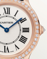 RONDE LOUIS CARTIER, 29 MM, ROSE GOLD, DIAMONDS, LEATHER