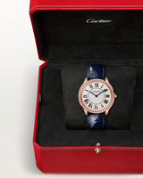 RONDE LOUIS CARTIER, 36 MM, ROSE GOLD, DIAMONDS, LEATHER