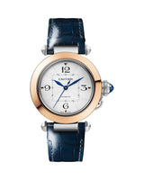 PASHA DE CARTIER , 35 MM,ROSE GOLD AND STEEL, INTERCHANGEABLE METAL AND LEATHER STRAPS