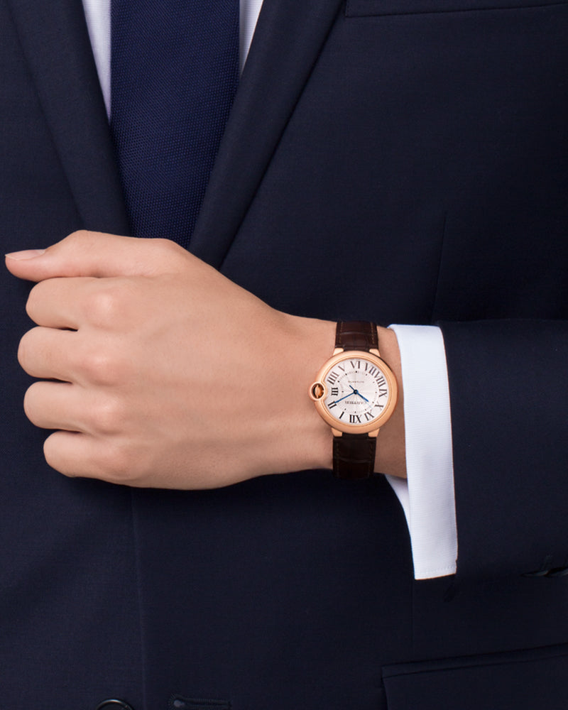 Cartier Ballon Bleu de Cartier 36 mm Rose Gold Leather Sapphire
