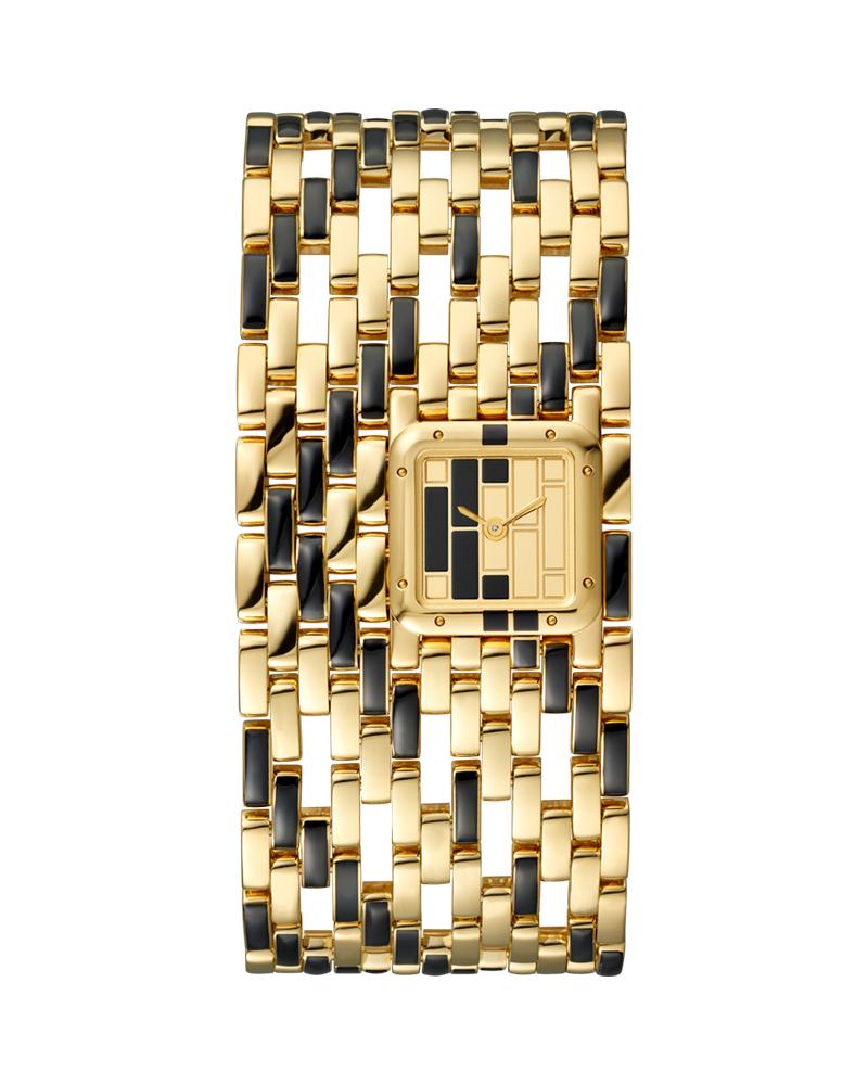 PANTHERE DE CARTIER, CUFF, YELLOW GOLD AND BLACK LACQUER